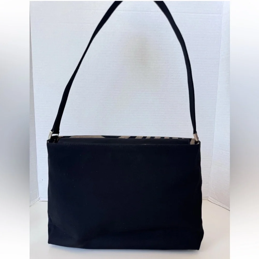 Vintage 90s Y2K Kate Spade Black Silk Zebra Print Lining Magnetic Closing *flaws